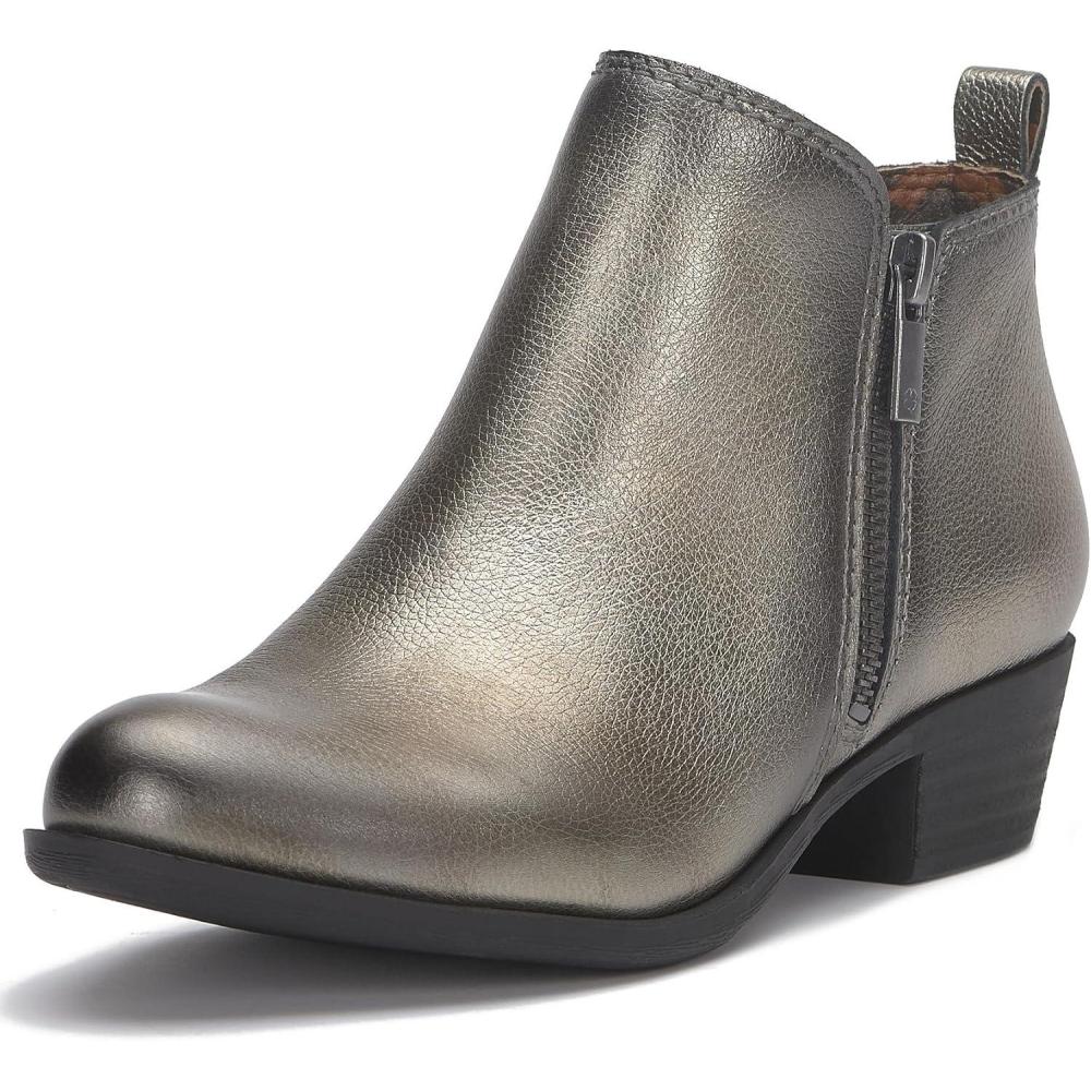 image:imageLucky Brand Womens Basel Bootie Ankle BootPewter Leather