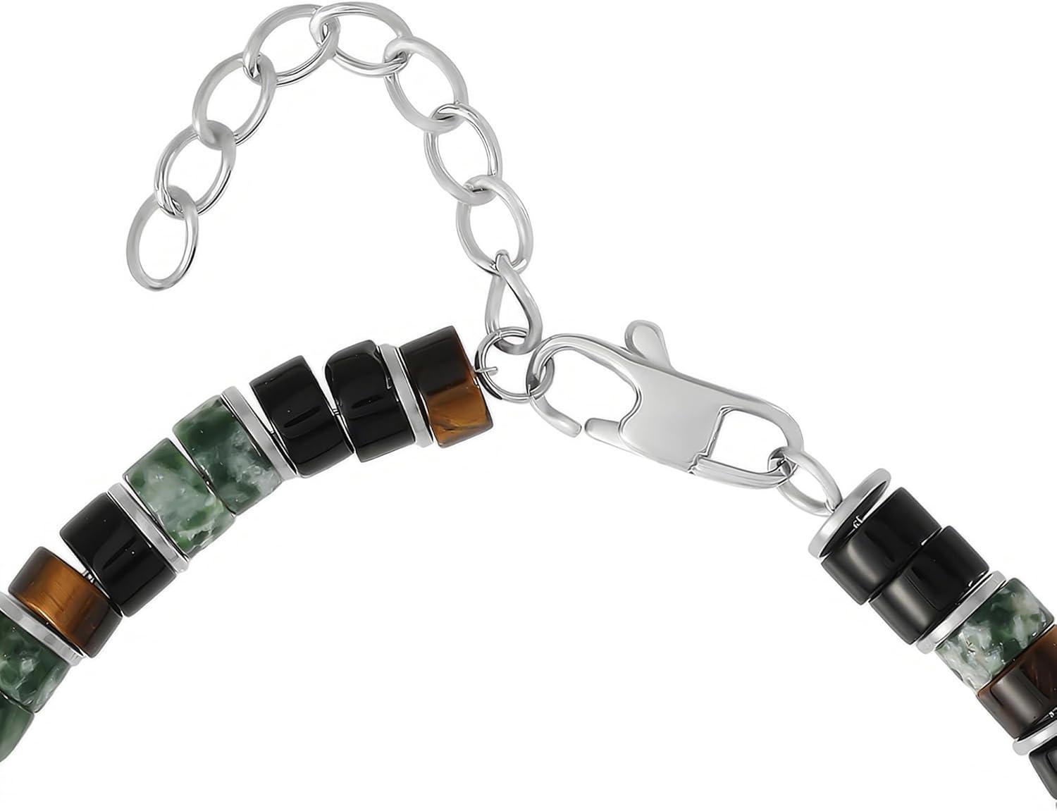 image:imageLucky Brand Multi Green Bead Bracelet for Men Stainless Steel 8515 Beaded Green Bracelet