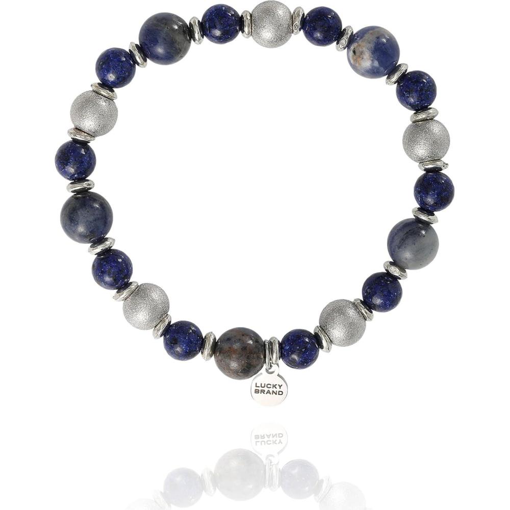 image:imageLucky Brand Multicolor Beaded Bracelet for Men Stainless Steel and Bead Stretch Bracelet