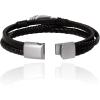 Lucky Brand 3-Row Black Bracelet for Men 8.5″, Stainless Steel Feather Bracelet