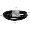 Lucky Brand 3-Row Black Bracelet for Men 8.5″, Stainless Steel Feather Bracelet