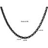 Lucky Brand Mens Black Rectangular Link Chain Necklace 22″, 304 Stainless Steel 5MM Chain, Black Jewelry