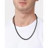 Lucky Brand Mens Black Rectangular Link Chain Necklace 22″, 304 Stainless Steel 5MM Chain, Black Jewelry
