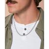 Lucky Brand Mens Rope Chain and Bracelet Set Stainless Steel, 22″ Necklace and Bracelet Set