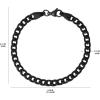 Lucky Brand Men’s Stainless Steel 8MM Figaro Bracelet – Black Plated Durable Chain Link Jewelry