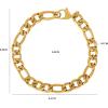 Lucky Brand Mens Stainless Steel Bracelet 8.5″, Gold-Plated Figaro Chain Bracelet for Men