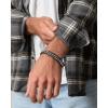 Lucky Brand Mens Stainless Steel Bracelet 8.5″, Stainless Steel & Black Leather Link Bracelet
