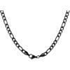 Lucky Brand Men’s Stainless Steel Figaro Chain Necklace – 22” Black-Plated 8MM Durable 304 Steel Link Jewelry