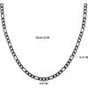 Lucky Brand Men’s Stainless Steel Figaro Chain Necklace – 22” Black-Plated 8MM Durable 304 Steel Link Jewelry