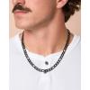 Lucky Brand Men’s Stainless Steel Figaro Chain Necklace – 22” Black-Plated 8MM Durable 304 Steel Link Jewelry