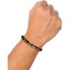 Lucky Brand Tiger’s Eye and Black Agate Bead Bracelet for Men, Stainless Steel 8.5″+1.5″ Beaded Bracelet