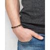 Lucky Brand Tiger’s Eye and Black Agate Bead Bracelet for Men, Stainless Steel 8.5″+1.5″ Beaded Bracelet