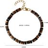 Lucky Brand Tiger’s Eye and Black Agate Bead Bracelet for Men, Stainless Steel 8.5″+1.5″ Beaded Bracelet