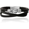 Lucky Brand 3-Row Bracelet for Men 8.5″, Stainless Steel Knotted Bracelet