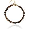 Lucky Brand Tiger’s Eye and Black Agate Bead Bracelet for Men, Stainless Steel 8.5″+1.5″ Beaded Bracelet