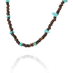 Lucky Brand Heishi and Turquoise Beaded Necklace for Men 22″, Mens Jewelry