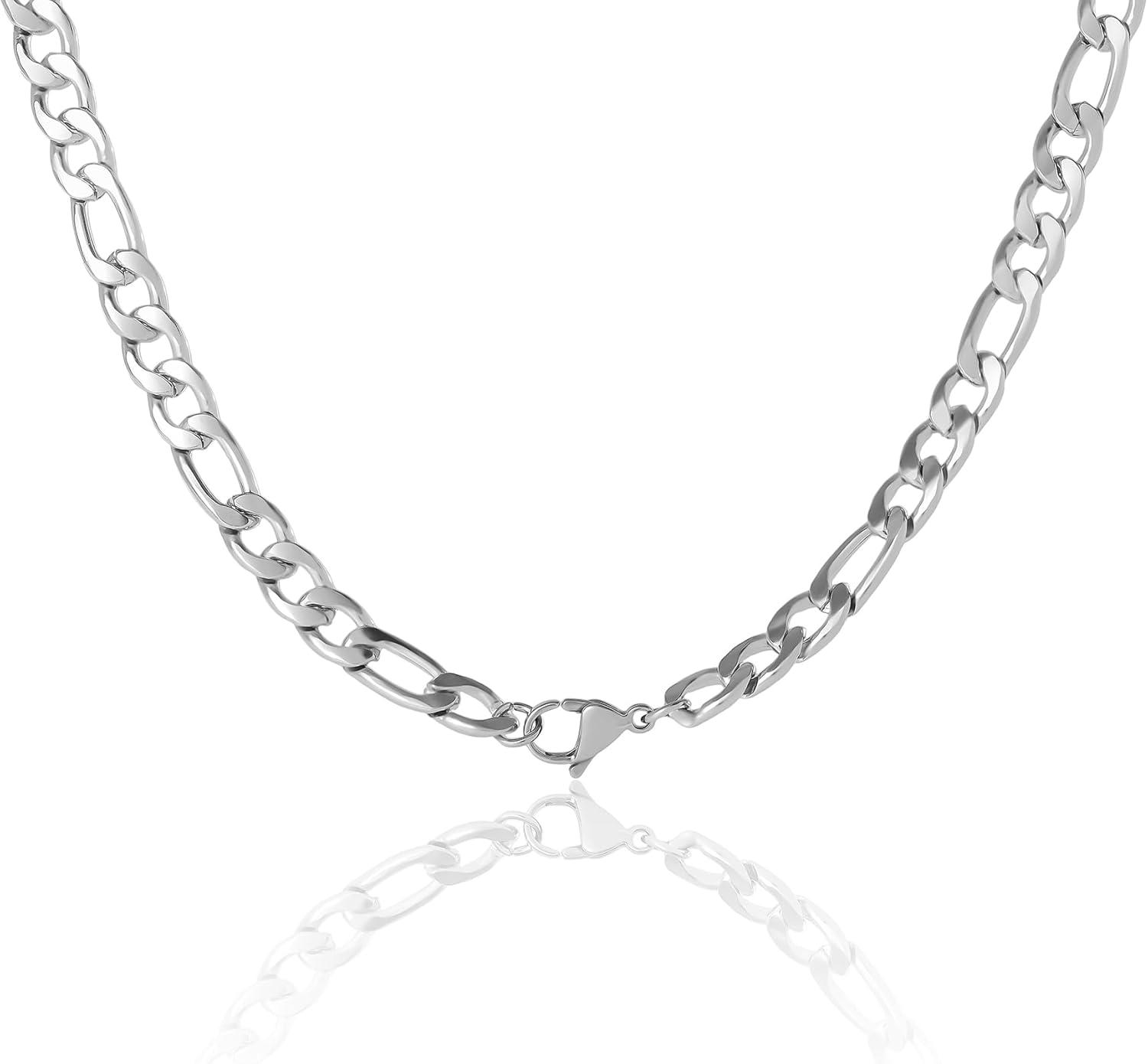 image:imageLucky Brand Large Figaro Chain Necklace for Men 22 Stainless Steel Necklace Chain Mens Gifts