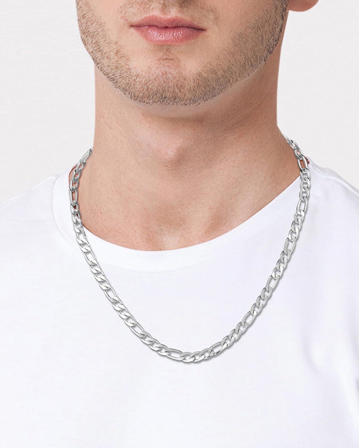 image:imageLucky Brand Large Figaro Chain Necklace for Men 22 Stainless Steel Necklace Chain Mens Gifts