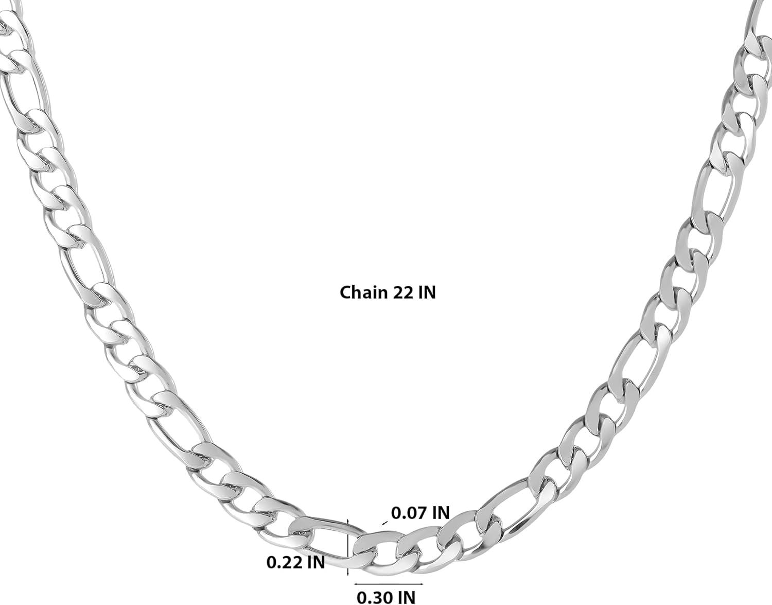 image:imageLucky Brand Large Figaro Chain Necklace for Men 22 Stainless Steel Necklace Chain Mens Gifts