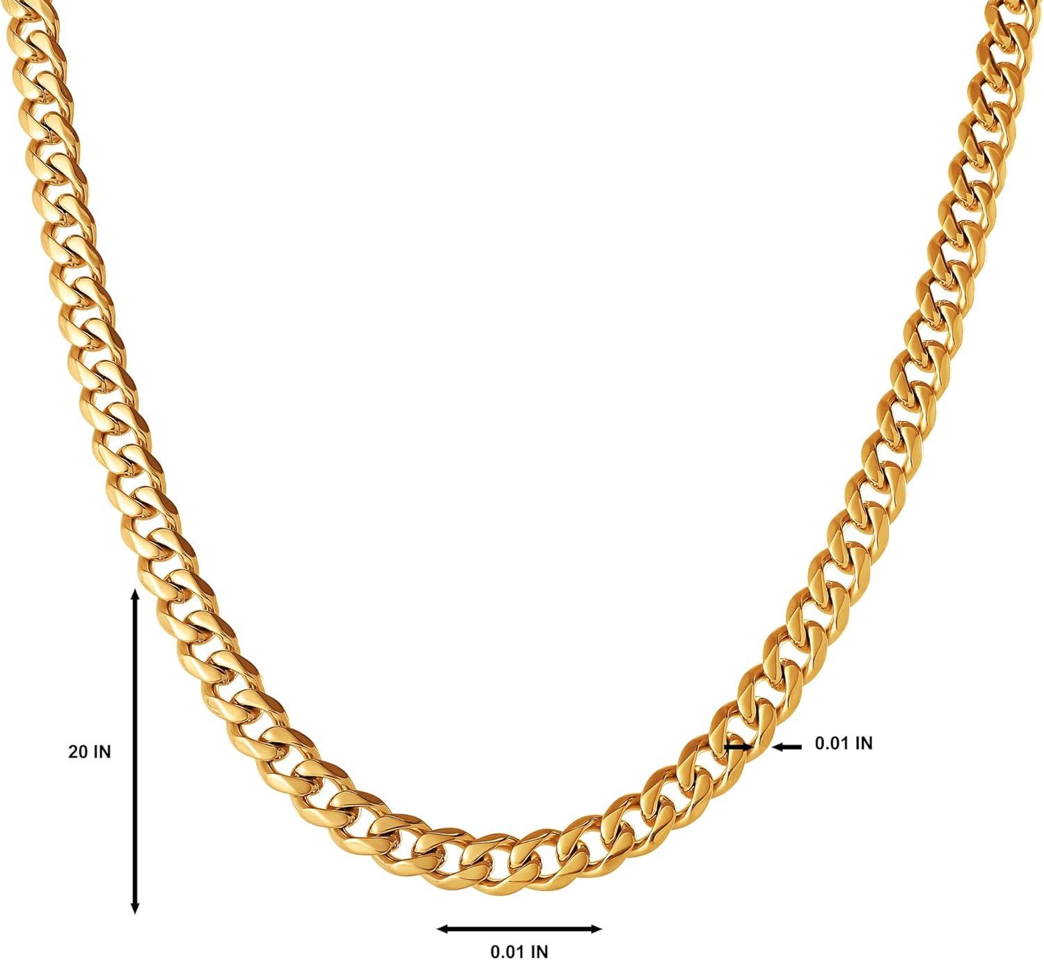 image:imageLucky Brand Mens Stainless Steel Curb Chain Necklace 20 Gold TonePlated 316L Stainless Steel