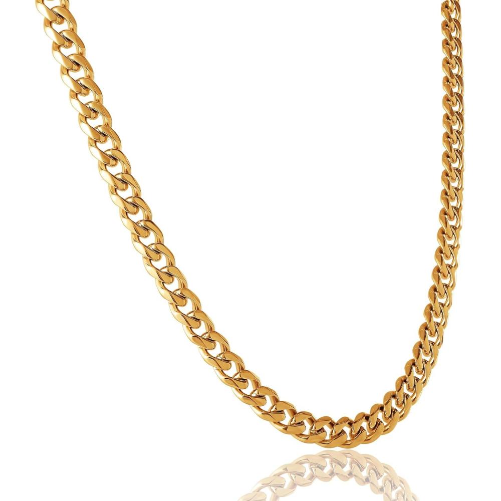 image:imageLucky Brand Mens Stainless Steel Curb Chain Necklace  20 Gold TonePlated 316L Stainless Steel