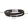 Lucky Brand 3-Row Blue Bracelet for Men 8.5″, Stainless Steel Braided and Bead Bracelet