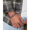 Lucky Brand Black Onyx and Sodalite Beaded Stretch Bracelet for Men with Cross Pendant