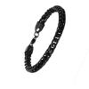 Lucky Brand Men’s Stainless Steel 6MM Spiga Chain Bracelet – Black Plated 8.75” Durable Link Jewelry