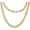 Lucky Brand Mens Stainless Steel Curb Chain Necklace – 20” Gold Tone-Plated 316L Stainless Steel