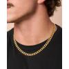 Lucky Brand Mens Stainless Steel Curb Chain Necklace – 20” Gold Tone-Plated 316L Stainless Steel