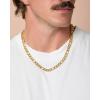 Lucky Brand Men’s Stainless Steel Figaro Chain Necklace – 22” Gold-Tone Plated 8MM 304 Steel Link Jewelry