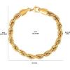 Lucky Brand Men’s Stainless Steel Rope Chain Bracelet – 8MM Gold-Tone Plated 9” Durable 316L Link Jewelry