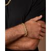 Lucky Brand Men’s Stainless Steel Rope Chain Bracelet – 8MM Gold-Tone Plated 9” Durable 316L Link Jewelry