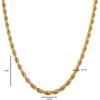 Lucky Brand Men’s Stainless Steel Rope Chain Necklace – 22” Gold-Tone Plated 7MM Durable 316L Steel Jewelry