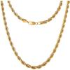 Lucky Brand Men’s Stainless Steel Rope Chain Necklace – 22” Gold-Tone Plated 7MM Durable 316L Steel Jewelry