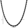 Lucky Brand Men’s Stainless Steel Rope Chain Necklace – 24” Black-Plated 7MM Durable 316L Steel Jewelry