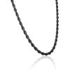 Lucky Brand Men’s Stainless Steel Rope Chain Necklace – 24” Black-Plated 7MM Durable 316L Steel Jewelry