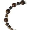 Lucky Brand Tiger’s Eye Beaded Bracelet for Men, Stainless Steel and Bead Stretch Bracelet