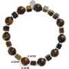 Lucky Brand Tiger’s Eye Beaded Bracelet for Men, Stainless Steel and Bead Stretch Bracelet