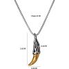 Lucky Brand Two-Tone Tooth Pendant Necklace for Men 22″, Stainless Steel Necklace with Gold and Silver-Tone Tooth Pendant