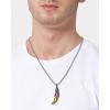 Lucky Brand Two-Tone Tooth Pendant Necklace for Men 22″, Stainless Steel Necklace with Gold and Silver-Tone Tooth Pendant