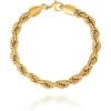 Lucky Brand Men’s Stainless Steel Rope Chain Bracelet – 8MM Gold-Tone Plated 9” Durable 316L Link Jewelry