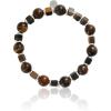 Lucky Brand Tiger’s Eye Beaded Bracelet for Men, Stainless Steel and Bead Stretch Bracelet