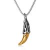 Lucky Brand Two-Tone Tooth Pendant Necklace for Men 22″, Stainless Steel Necklace with Gold and Silver-Tone Tooth Pendant