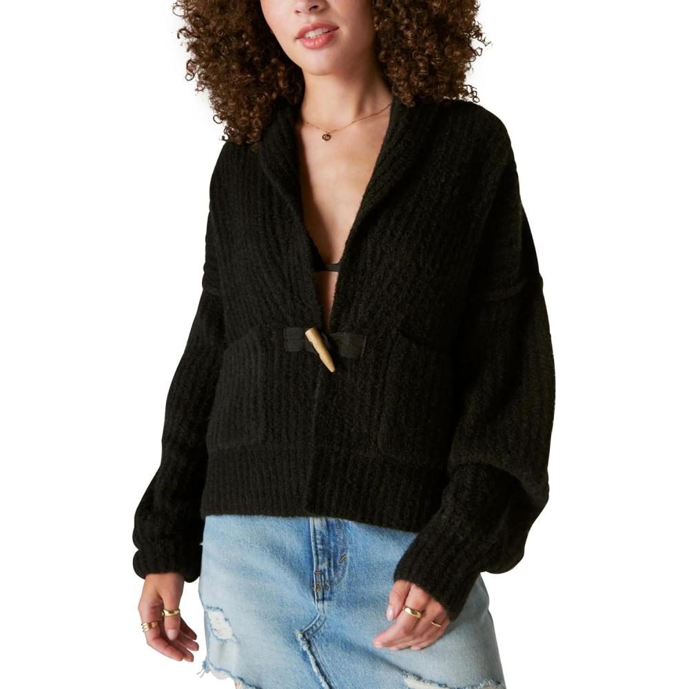 image:imageLucky Brand Womens Womens Toggle Front CardiganBlack