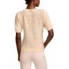 Lucky Brand Women’s Puff Sleeve Pointelle Sweater Tee(Turtledove)
