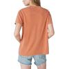 Lucky Brand Women’s Women’s Janis Joplin Peace Sign Boyfriend Tee(Potters Clay)