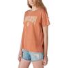 Lucky Brand Women’s Women’s Janis Joplin Peace Sign Boyfriend Tee(Potters Clay)