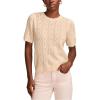 Lucky Brand Women’s Puff Sleeve Pointelle Sweater Tee(Turtledove)