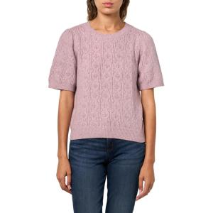 Lucky Brand Women’s Puff Sleeve Pointelle Sweater Tee(Elderberry)
